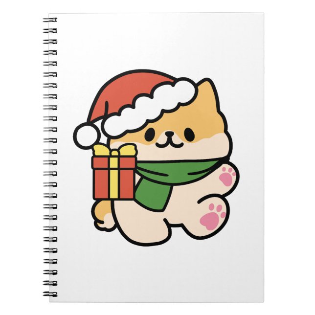 Yappy Howlidays - Cute Christmas Dog Cartoon Notebook (Front)