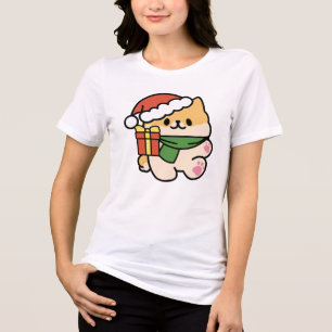 Yappy Howlidays - Cute Christmas Dog Cartoon Tri-Blend Shirt