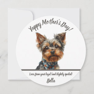 Yappy Yorkie Mother's Day  Card
