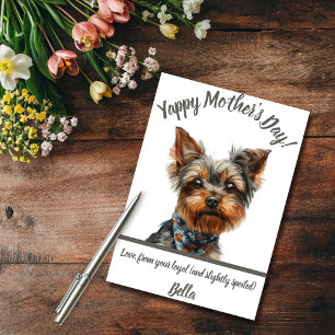 Yappy Yorkie Mother's Day  Card