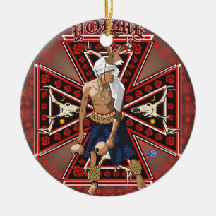 yaqui deer dancer round ornament