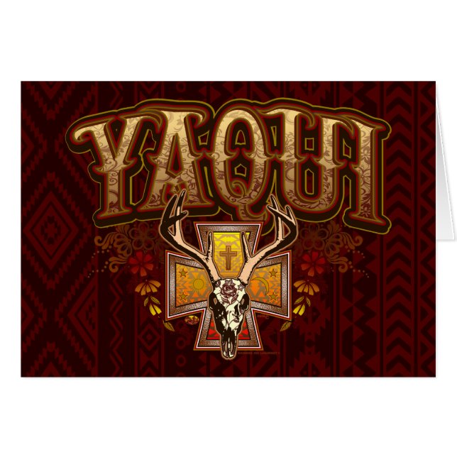 Yaqui Deer Skull Design Postcard (Front Horizontal)