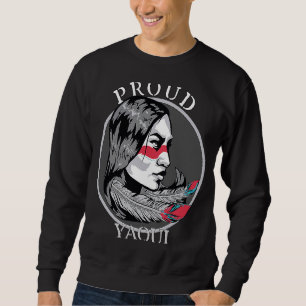 Yaqui Mexican Indian Tribe Warrior Girl Feathers R Sweatshirt