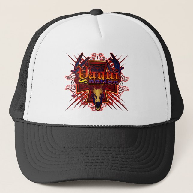 Yaqui nation skull logo trucker hat (Front)