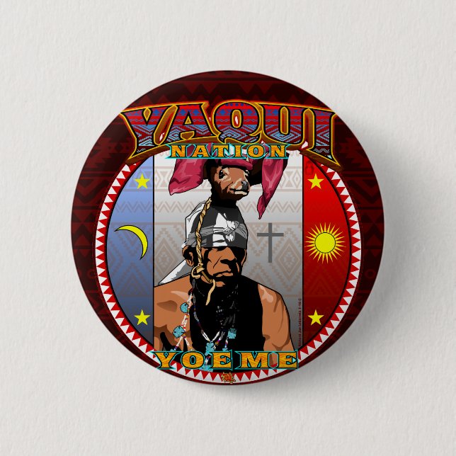 Yaqui Yoeme Deer Dancer design 6 Cm Round Badge (Front)