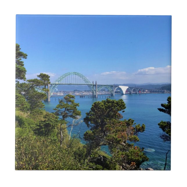 Yaquina Bay Bridge, Newport, Oregon Ceramic Tile (Front)