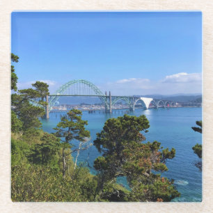 Yaquina Bay Bridge, Newport, Oregon Glass Coaster