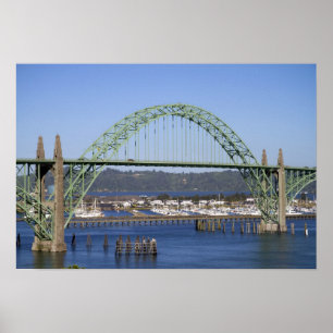 Yaquina Bay Bridge spanning the Yaquina Bay Poster