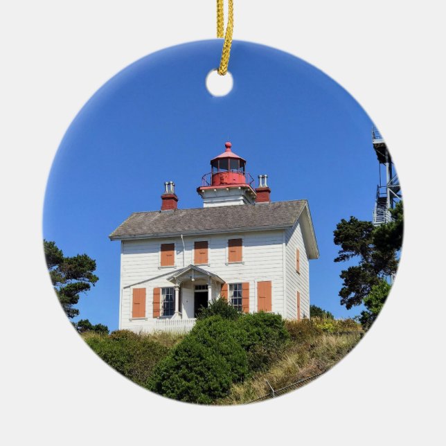 Yaquina Bay Lighthouse, Newport, Oregon Ceramic Ornament (Front)