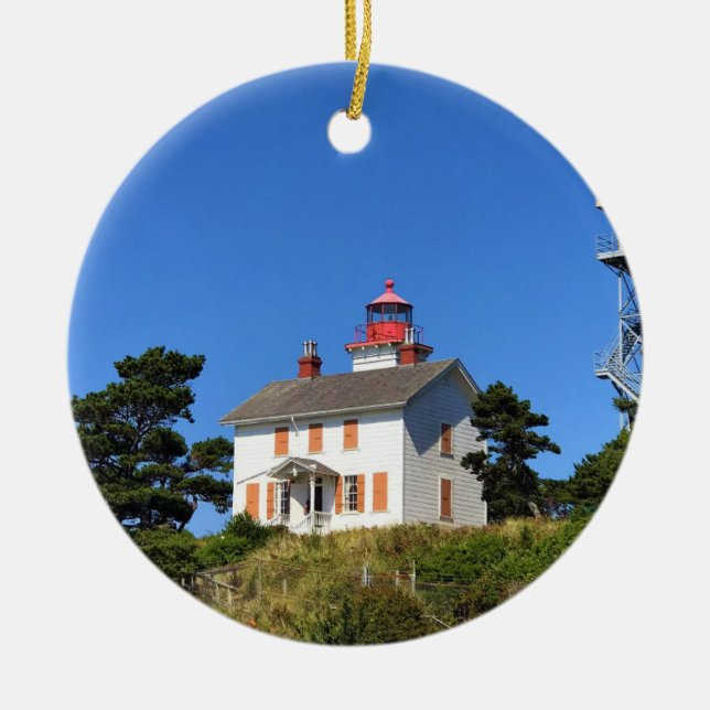 Yaquina Bay Lighthouse, Newport, Oregon Ceramic Ornament (Front)