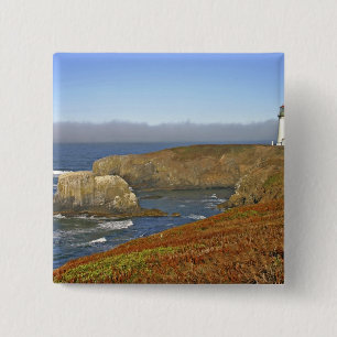 Yaquina Head Lighthouse at Newport Oregon 15 Cm Square Badge