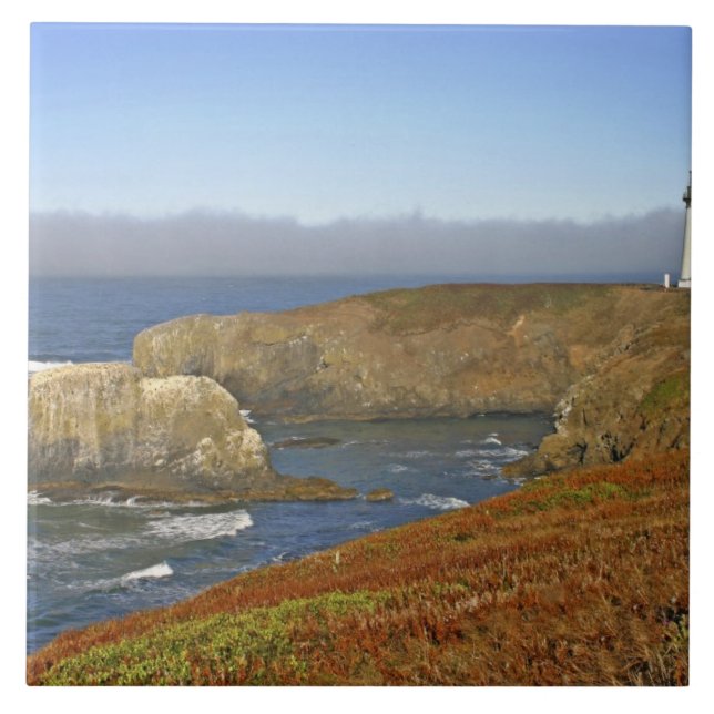 Yaquina Head Lighthouse at Newport Oregon Ceramic Tile (Front)