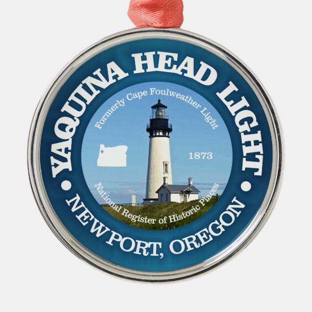 Yaquina Head Lighthouse Metal Ornament (Front)