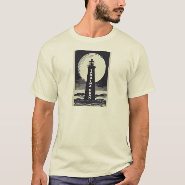 Yaquina Head Lighthouse Oregon Moon T-Shirt (Front)