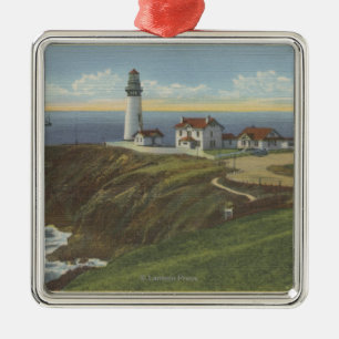 Yaquina Light House on Yaquina Head Metal Ornament
