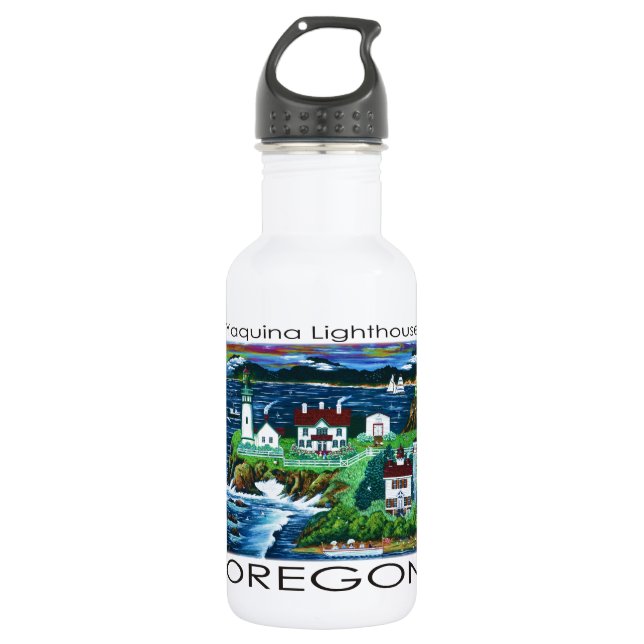 Yaquina Lighthouse ~ Oregon 532 Ml Water Bottle (Front)