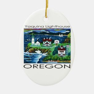 Yaquina Lighthouse ~ Oregon Ceramic Tree Decoration