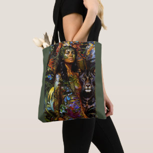 “Yaraquim” Jaguar Blossom - Women In Amazonia Tote Bag