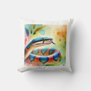 Yarara Snake 140724AREF111 - Watercolor Cushion