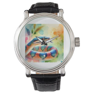 Yarara Snake 140724AREF111 - Watercolor Watch