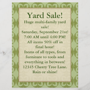 Yard Sale (Can be changed) Shades of Green Flyer