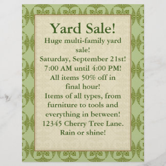 Yard Sale (Can be changed) Shades of Green Flyer