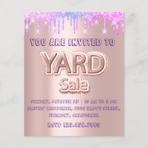 Yard Sale Garage Sale Holograph Drips Rose Flyer