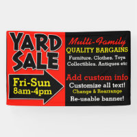 Yard Sale Garage Sale Reusable Advertising