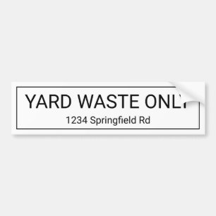 Yard Waste Can Address Label Sticker