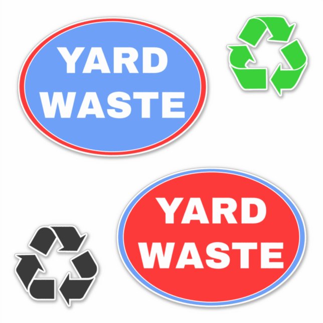Yard Waste Disposal Sign - Recycling (Bin & Bag) (Front)