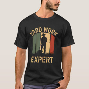 Yard Work Expert Retro Lawn Mower Dad Dads Father T-Shirt