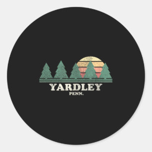 Yardley Pa Vintage Throwback Tee Retro 70s Design  Classic Round Sticker