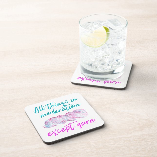 Yarn Addict Crochet Knitting Coaster (Right Side)