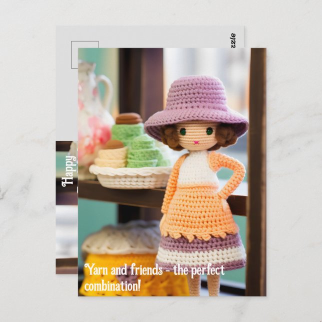 Yarn and friends - the perfect combination! postcard (Front/Back)