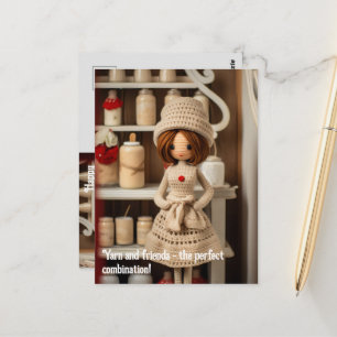 Yarn and friends - the perfect combination! postcard