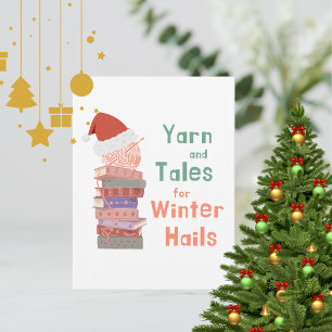 Yarn and Tales for Winter Hails Christmas Postcard