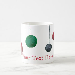 Yarn Ball Crafty Holiday / Your Text Coffee Mug