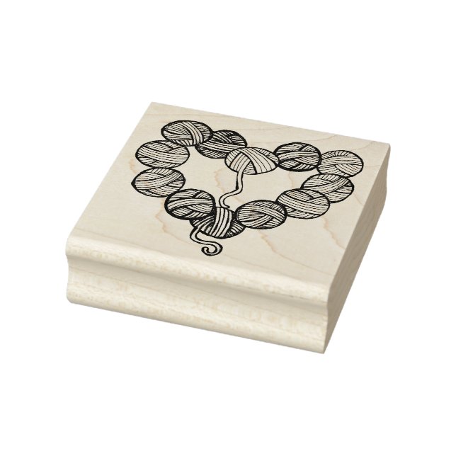 Yarn Ball Heart                                    Rubber Stamp (Stamp)