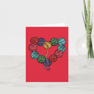 Yarn Ball Heart Thank You Card