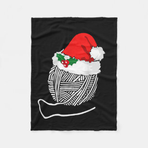 Yarn Ball Santa Knitting T Shirt Christmas Women's Fleece Blanket