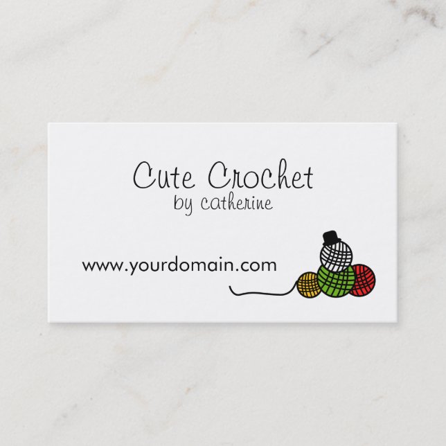 Yarn Ball Snowman Christmas Knit Crochet Business Business Card (Front)
