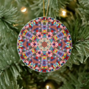 Yarn Bomb Series   Explosion 8 Ceramic Ornament