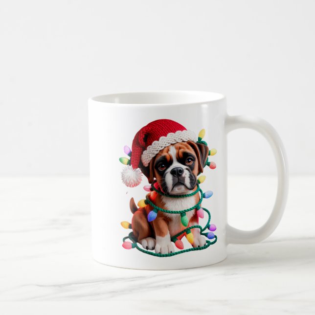 Yarn Boxer Dog Sewing Knitting Crocheting Christma Coffee Mug (Right)