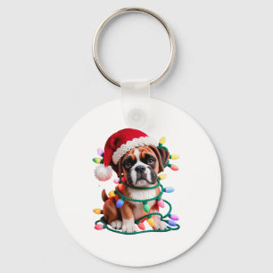 Yarn Boxer Dog Sewing Knitting Crocheting Christma Key Ring