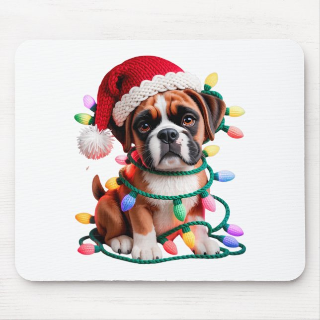 Yarn Boxer Dog Sewing Knitting Crocheting Christma Mouse Pad (Front)