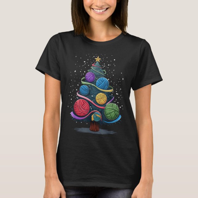 Yarn Christmas Tree  T-Shirt (Front)