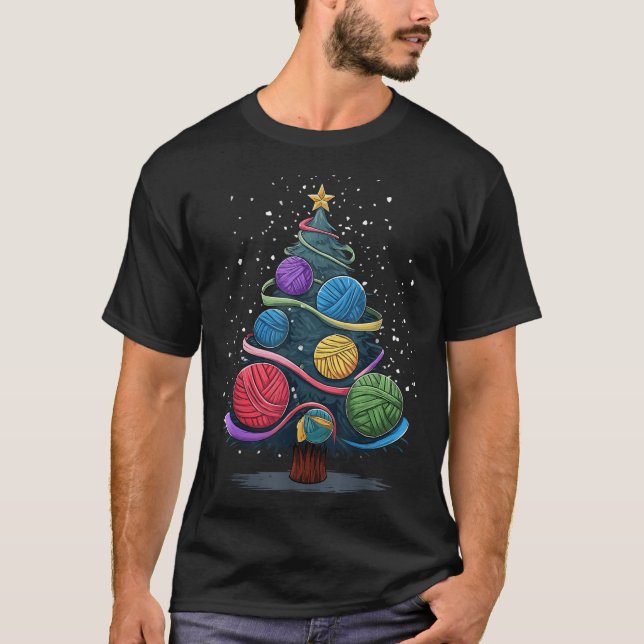 Yarn Christmas Tree  T-Shirt (Front)