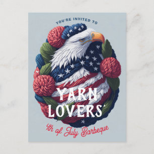 Yarn Craft 4th of July Patriotic Independence Day  Postcard