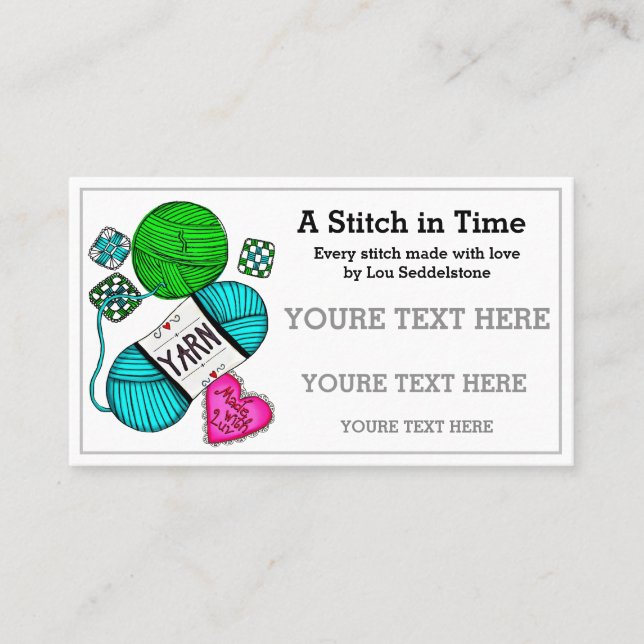Yarn / Crochet / Knit Business Card (Front)