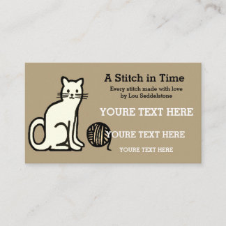 Yarn / Crochet / Knit Cat Business Card